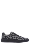 Balmain Monogram Jacquard B-court Sneakers In Noir Ivoire