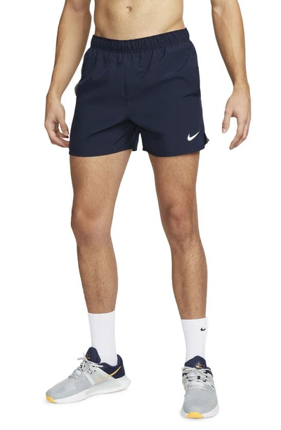 Nike Dri-fit Challenger 5-inch Brief Lined Shorts In Obsidian/obsidian/black