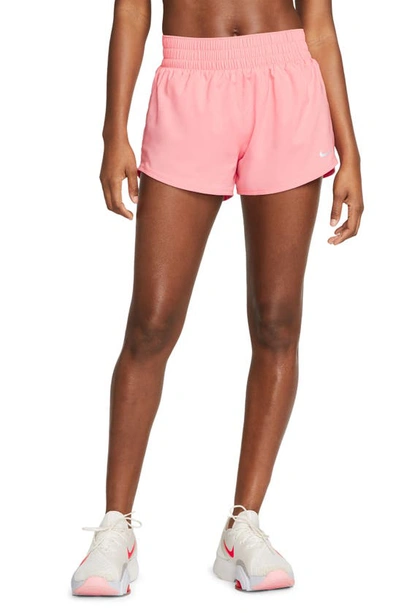 Nike Women's One Dri-fit Mid-rise 3" Brief-lined Shorts In Pink