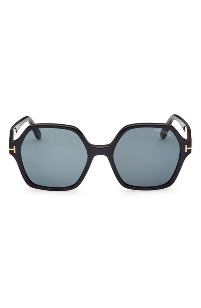 Tom Ford Sunglasses In Shiny Black / Blue