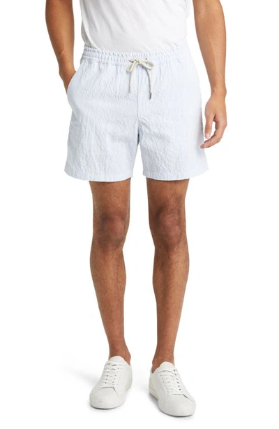 Nn07 Gregor Stretch Cotton Blend Shorts In Blue Stripe