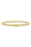 Lagos Signature Caviar Beaded Stretch Bracelet In Gold