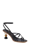 Kate Spade Women's Charmer 70mm Leather Strappy Sculptural-heel Sandals In Black Multi.