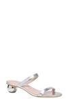 Kate Spade Palm Springs Crystal Ball-heel Sandals In Silver