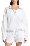 Zella Revive Half Zip Sweatshirt In White