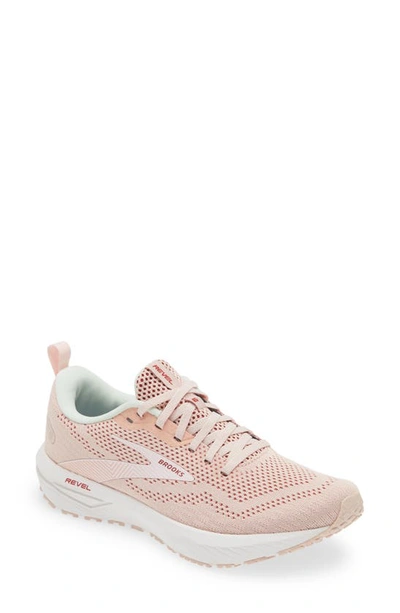 Brooks Revel Running Shoe In Peach Whip/ Pink