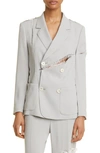 Undercover Grey Solid Notched Lapel Blazer In Gray