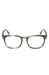 Tom Ford 53mm Square Blue Light Blocking Glasses In Grey/other
