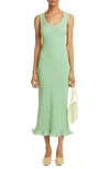 Jil Sander Jersey Midi Dress In 332 - Grasshopper