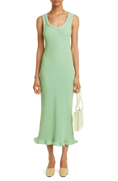 Jil Sander Jersey Midi Dress In Grasshopper