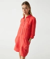Michael Stars Pilar Linen Shirt Dress In Pomodoro | ModeSens