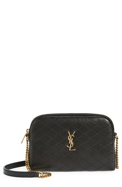 Saint Laurent Gaby Quilted-leather Cross-body Bag In Black
