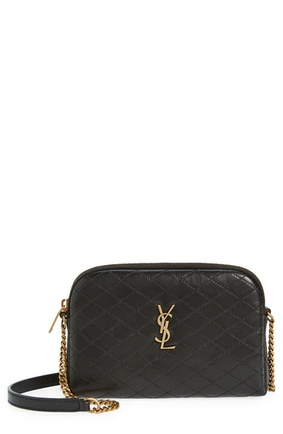 Saint Laurent Gaby Quilted-leather Cross-body Bag In Noir