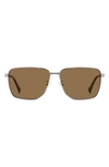 POLAROID 62MM POLARIZED OVERSIZE SQUARE SUNGLASSES