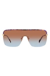 Missoni 99mm Shield Sunglasses In Gold Blue Havana/ Brown Blue