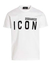 Dsquared2 White Crewneck T-shirt With Maxi Logo Print On The Front