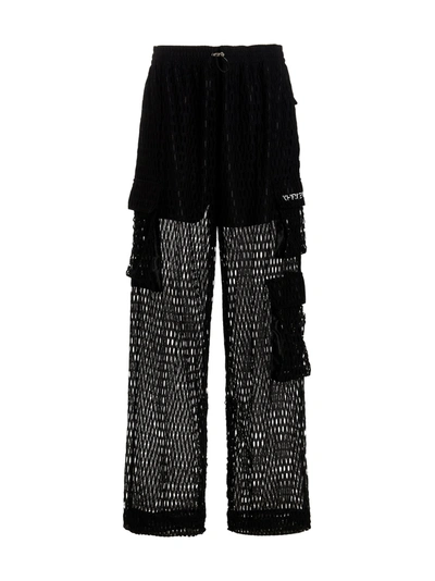 Khrisjoy Pants Multipocket Mesh Black Mesh Cargo Pant - Pants Multipocket Mesh