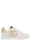 Dolce & Gabbana Portofino Logo Detail Leather Sneakers