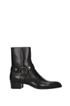 Saint Laurent Black Leather Ankle Boots