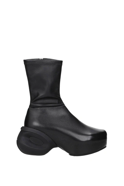 Givenchy G Leather Clog Ankle Boots In Black