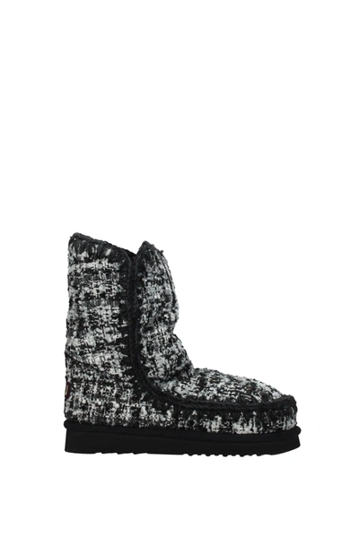 Mou Ankle Boots Eskimo Fabric Multicolor In Black