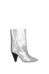 ISABEL MARANT ANKLE BOOTS LEATHER SILVER