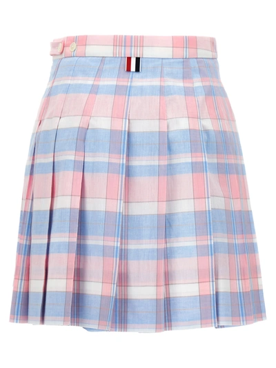 THOM BROWNE CHECK PLEATED SKIRT SKIRTS MULTICOLOR