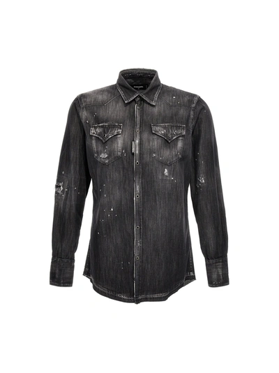 Dsquared2 Classic Western Shirt In Black  