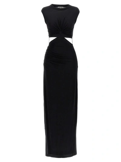 Nensi Dojaka Sleeveless Maxi Dress With Key Hole In Black