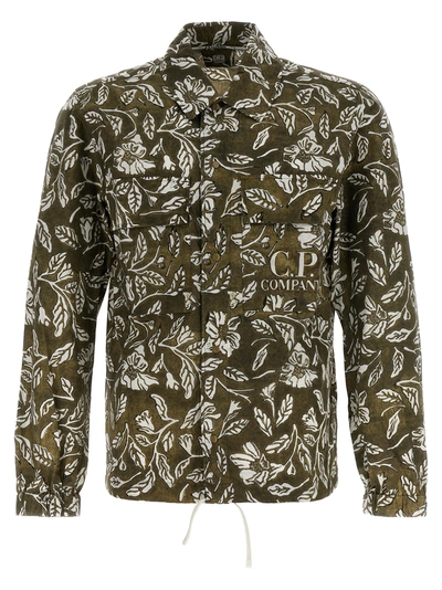 C.p. Company Floral Printed Shirt In Gris