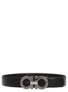 Ferragamo Salvatore  Man's Bicolor Leather Belt With Logo Buckle