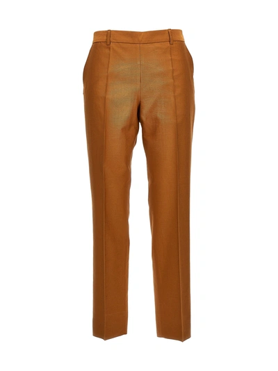Alberto Biani Half Elastic Trousers In Brown