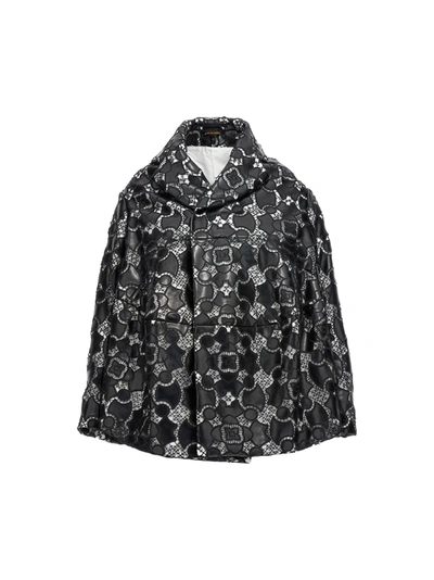 Comme Des Garçons Lace Laser Jacket In White/black