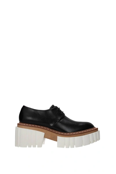 Stella Mccartney Lace Up And Monkstrap Eco Leather In  Black