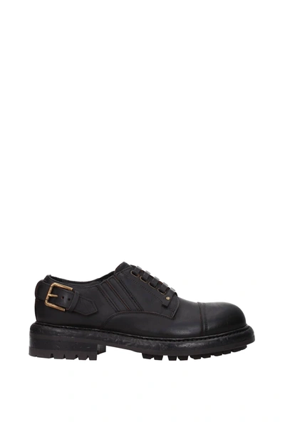 Dolce & Gabbana Lace Up And Monkstrap Leather Black