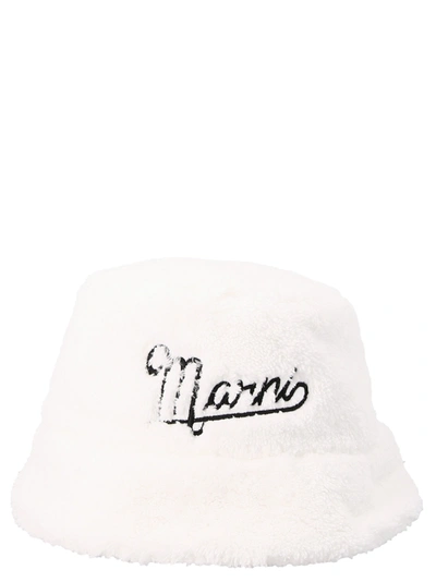 Marni Logo Embroidery Bucket Hat In 00w01
