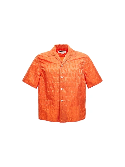 Sunnei Logo Shirt In Orange