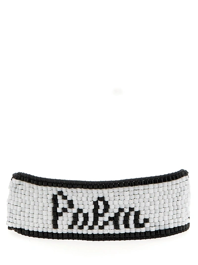 Palm Angels Palm Beads Bracelet In White/black