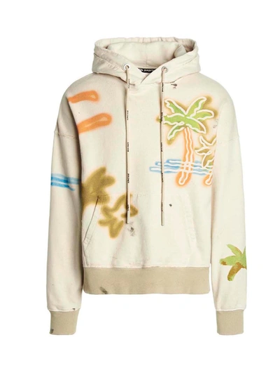 Palm Angels Hoodie In Off White,multicolor