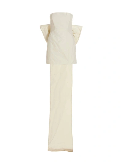 Rotate Birger Christensen Plisse Taft Mini Dresses White