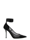 Alexander Mcqueen Mesh-panelling Pointed-toe Pumps In Black
