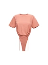 Y/PROJECT RUCHED BODYSUIT WITH LOGO EMBROIDERY UNDERWEAR, BODY PINK