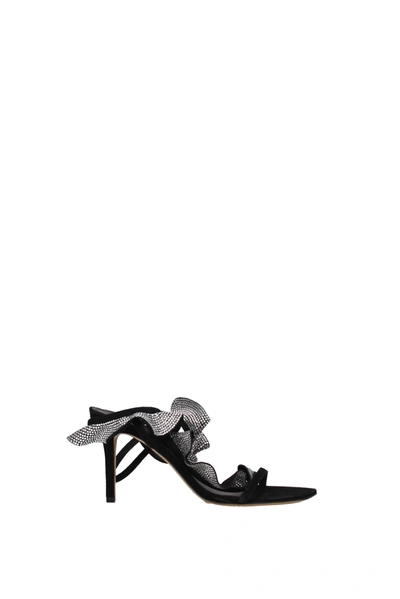 Isabel Marant Sandals Alime Suede Black Silver