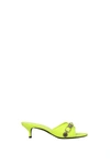 BALENCIAGA SANDALS CAGOLE LEATHER YELLOW FLUO YELLOW