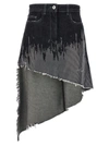 Jw Anderson Asymmetric Degrade Stud High-low Denim Skirt