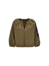 LIU •JO SEQUIN EMBROIDERY BLOUSE SHIRT, BLOUSE GREEN