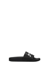 VETEMENTS SLIPPERS AND CLOGS LEATHER BLACK WHITE