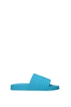 Bottega Veneta Mens Light Blue Rubber Slide Sandals In Sky Blue