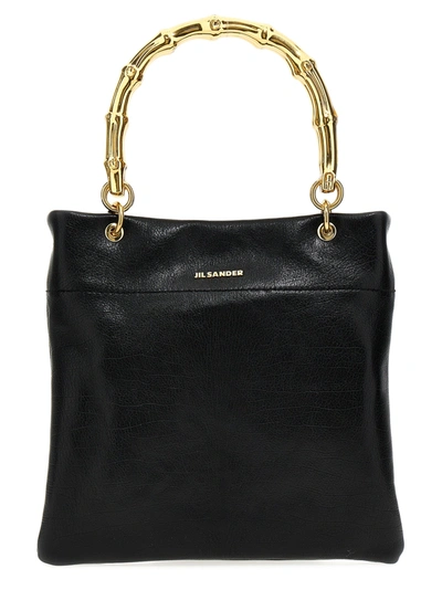 Jil Sander Small Leather Shopping Bag Tote Bag Black