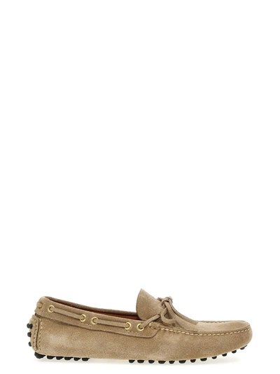 Car Shoe Suede Loafers In Beige